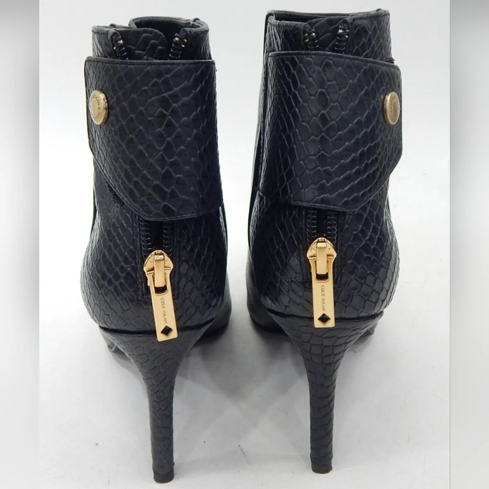Cole Haan Leather Claremont Shootie Black Booties, Sz 7.5, Like New